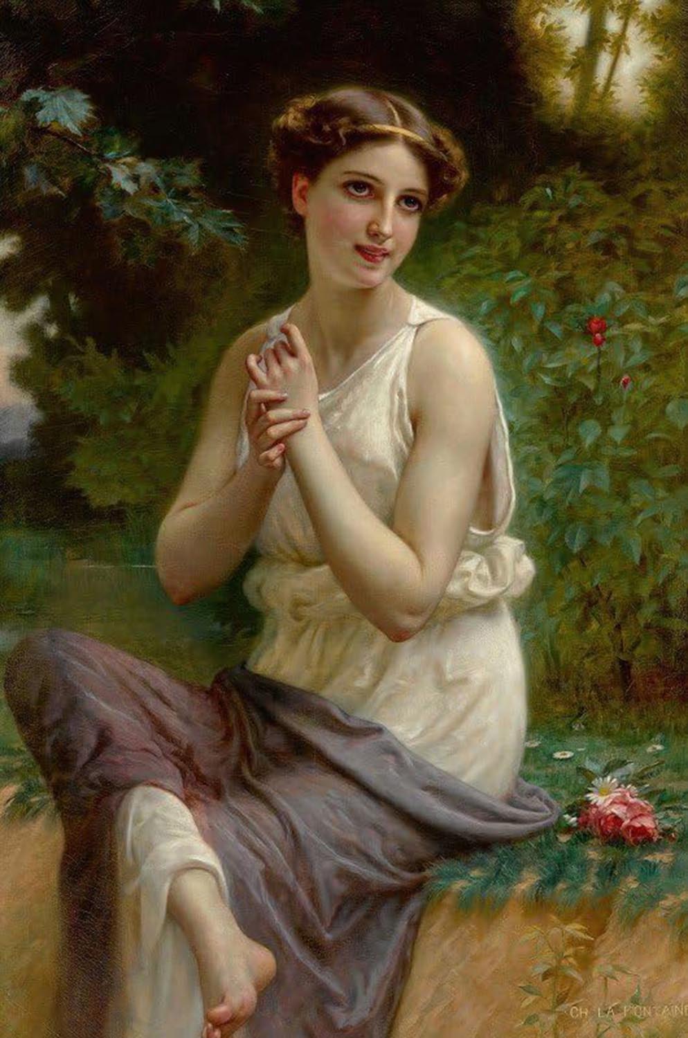 High quality wall art oil painitng handpainted on canvas"a young woman " stunningoilpainting.com