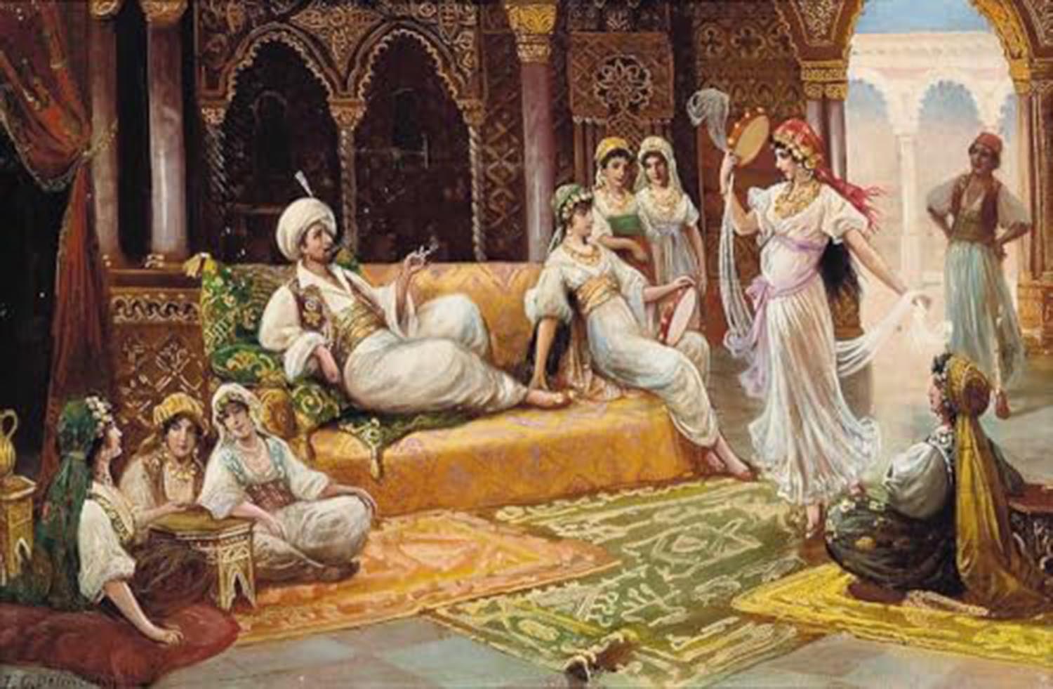 High quality wall art oil painitng handpainted on canvas"A dance in the harem" stunningoilpainting.com