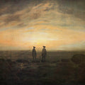 High quality wall art fine art oil painitng handpainted on canvas" Two Men by the Sea" stunningoilpainting.com