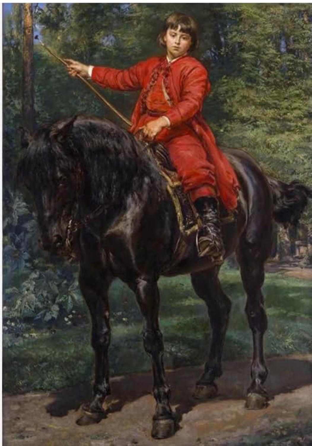 High quality wall art oil painitng handpainted on canvas"a boy on horseback " stunningoilpainting.com