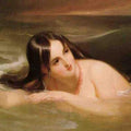 High quality wall art oil painitng handpainted on canvas"A girl swimming in the sea" stunningoilpainting.com