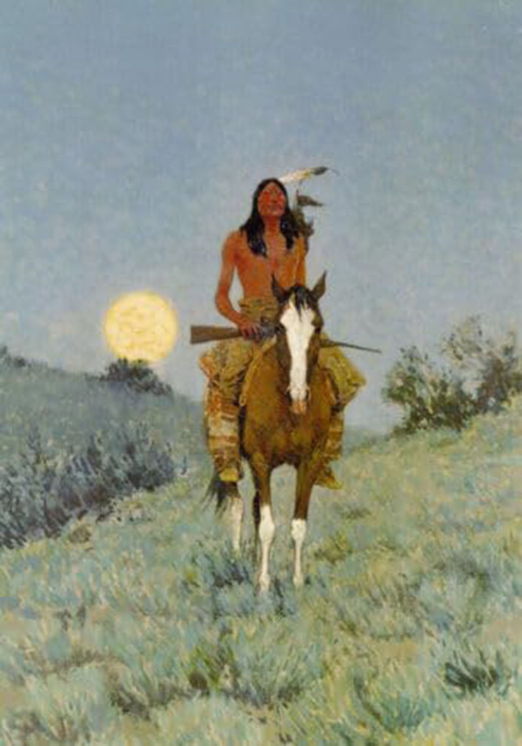 High quality wall art oil painitng handpainted on canvas"Warrior riding on a horse" stunningoilpainting.com