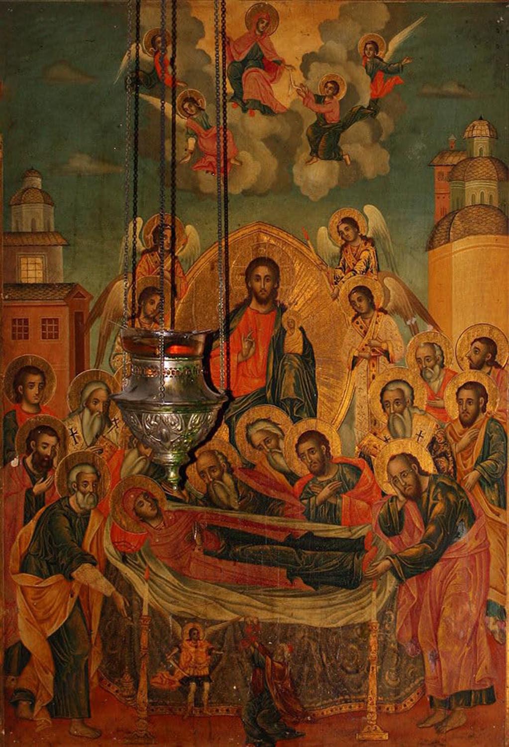 High quality wall art oil painitng handpainted on canvas"Dormition of the Theotokos Icon from Kostenets church " stunningoilpainting.com