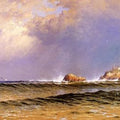 High quality wall art oil painitng handpainted on canvas" Coastal Scene with Lighthouse " stunningoilpainting.com