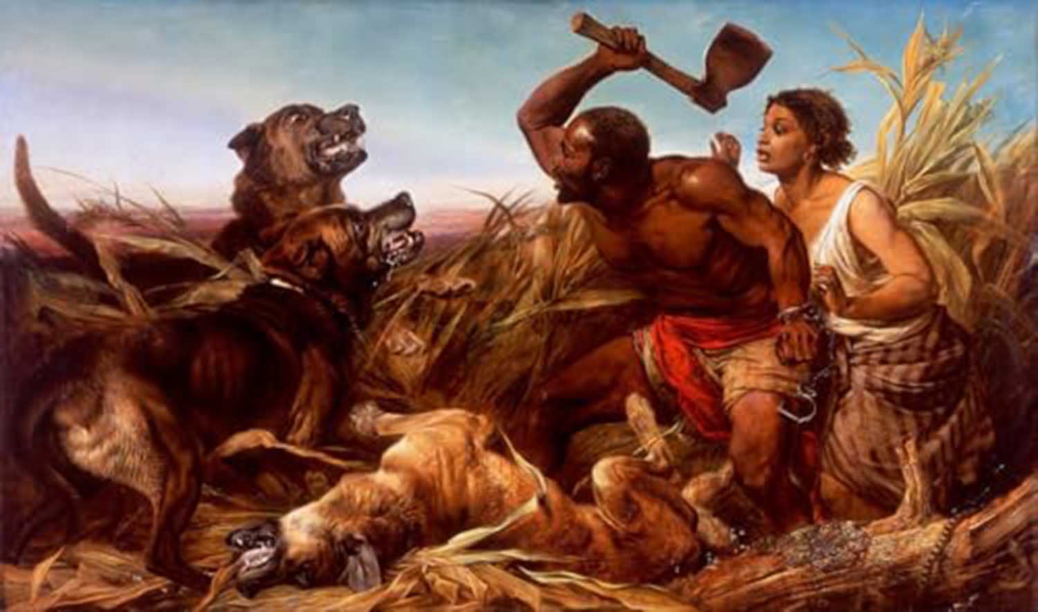 high quality wall art oil painitng handpainted on canvas" The Hunted Slaves" stunningoilpainting.com