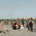High quality wall art fine art oil painitng handpainted on canvas" Beach scene" stunningoilpainting.com