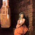 High quality wall art oil painitng handpainted on canvas"Arab Girl with Waterpipe" stunningoilpainting.com