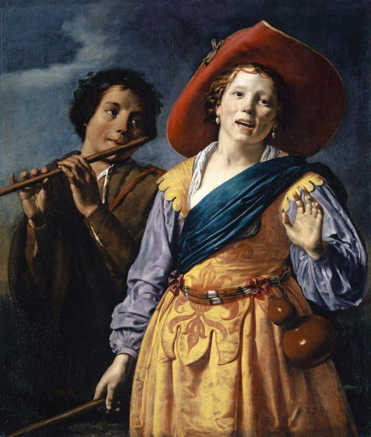 High quality wall art oil painitng handpainted on canvas"Singing Shepherdess with Shepherd " stunningoilpainting.com