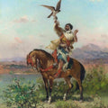 High quality wall art oil painitng handpainted on canvas"The Falconer" stunningoilpainting.com