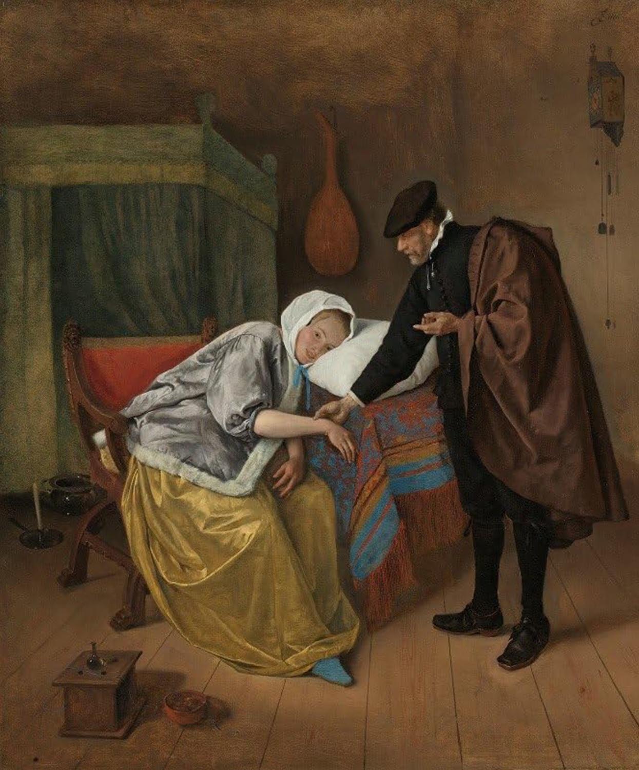High quality wall art oil painitng handpainted on canvas"The Sick Woman" stunningoilpainting.com
