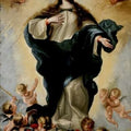 High quality wall art oil painitng handpainted on canvas " Virgin Mary and little angels" stunningoilpainting.com