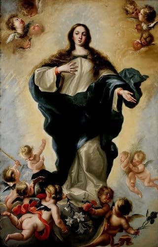 High quality wall art oil painitng handpainted on canvas " Virgin Mary and little angels" stunningoilpainting.com