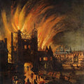 High quality wall art oil painitng handpainted on canvas" The Great Fire of London" stunningoilpainting.com