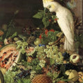 High quality wall art fine art oil painitng handpainted on canvas"parrot with fruits" stunningoilpainting.com