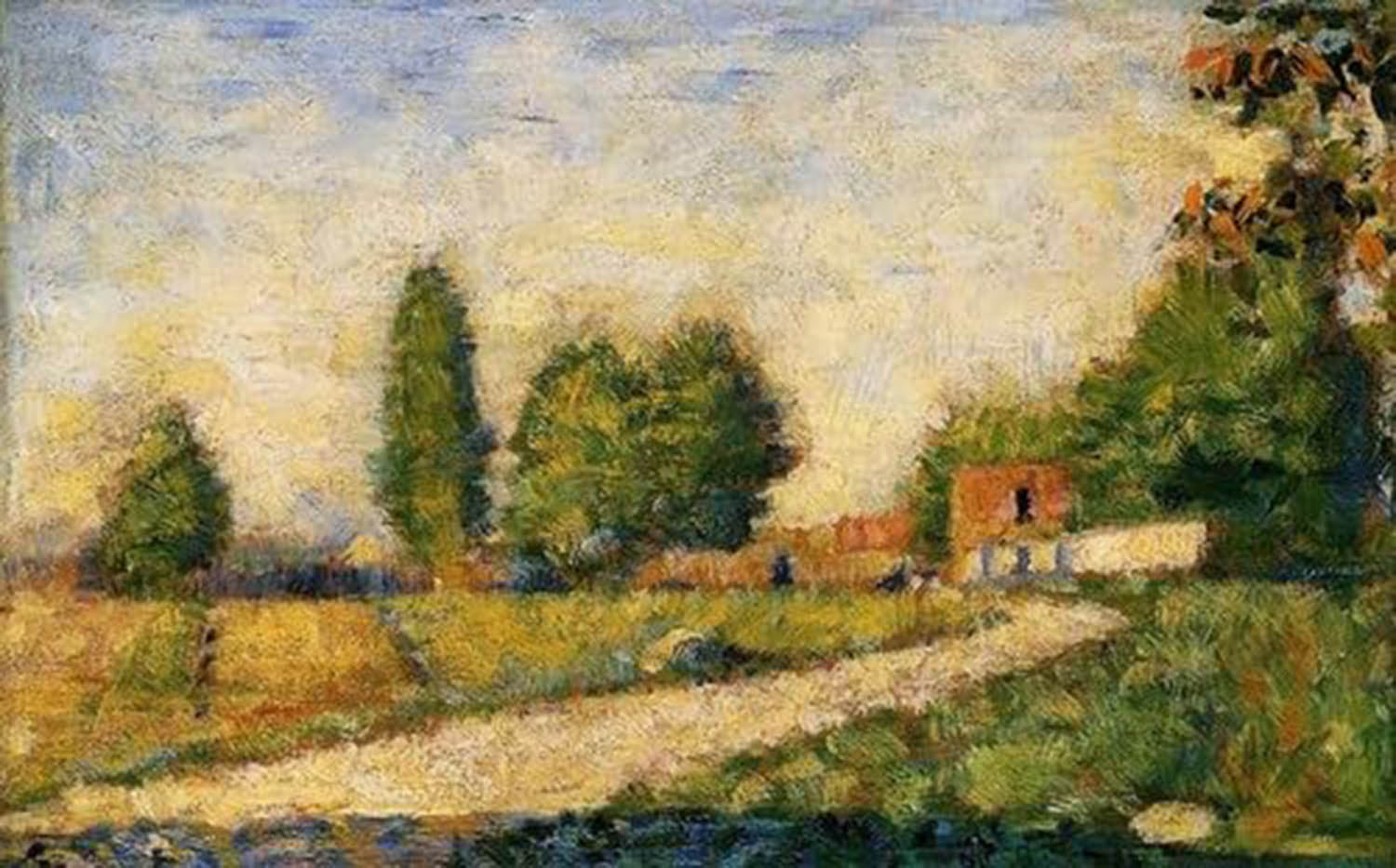 High quality wall art oil painitng handpainted on canvas" Village Road" stunningoilpainting.com