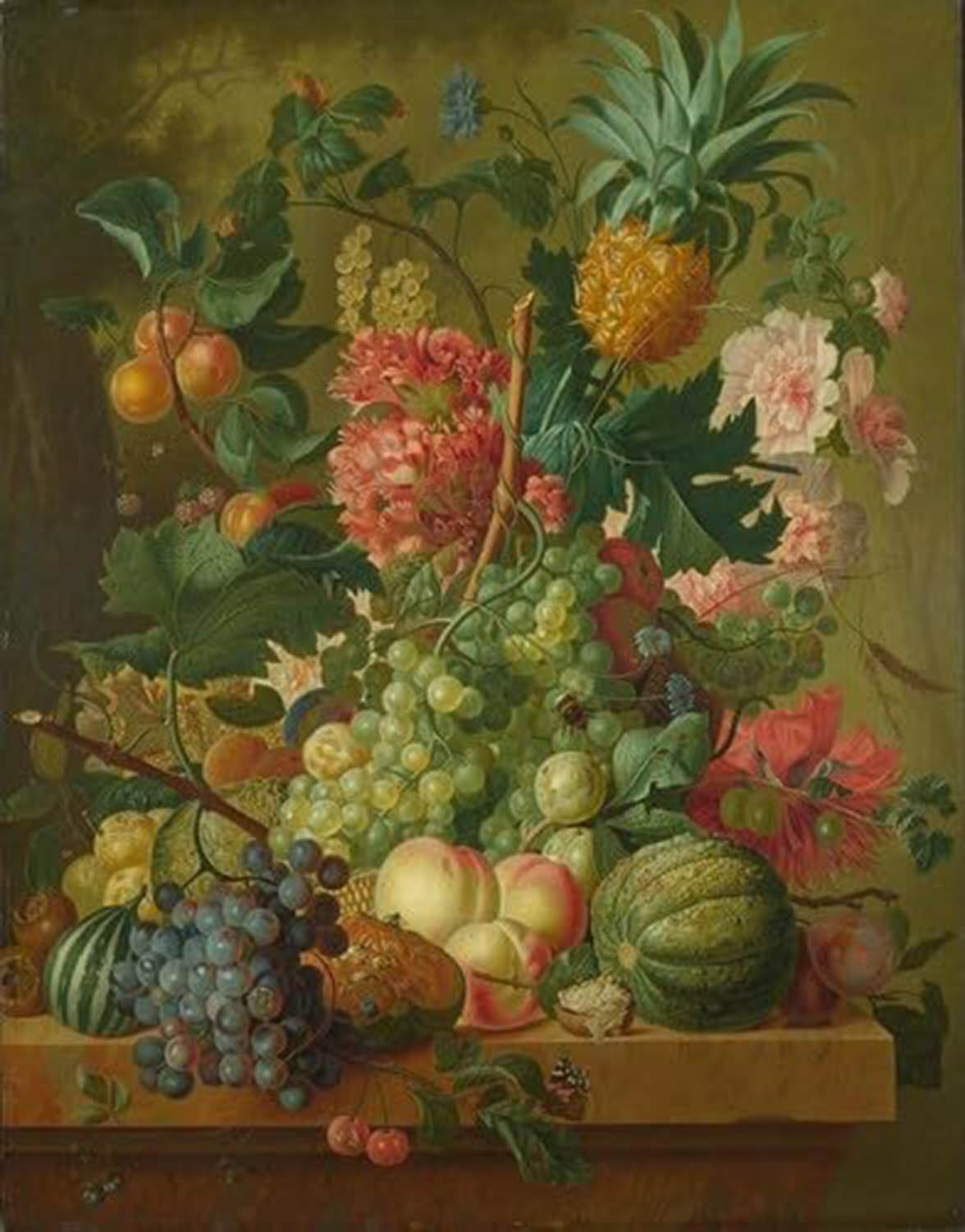High quality wall art oil painitng handpainted on canvas"Fruit and Flowers" stunningoilpainting.com