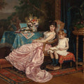 High quality wall art oil painitng handpainted on canvas"A mother and daughter " stunningoilpainting.com