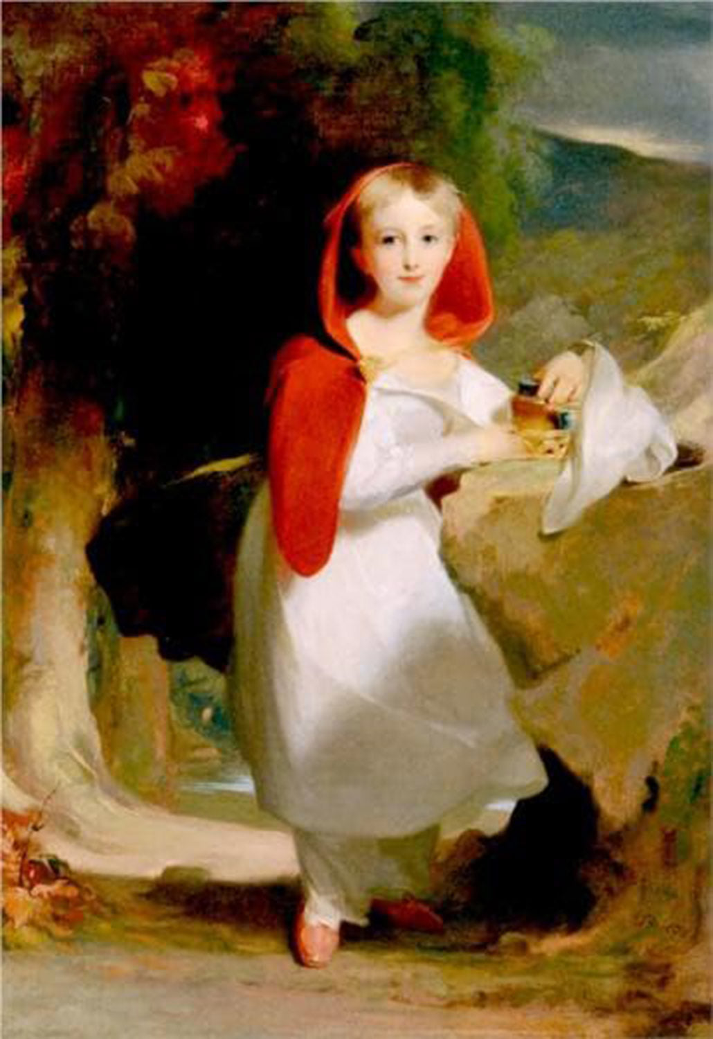 High quality wall art oil painitng handpainted on canvas"Little Red Riding Hood" stunningoilpainting.com