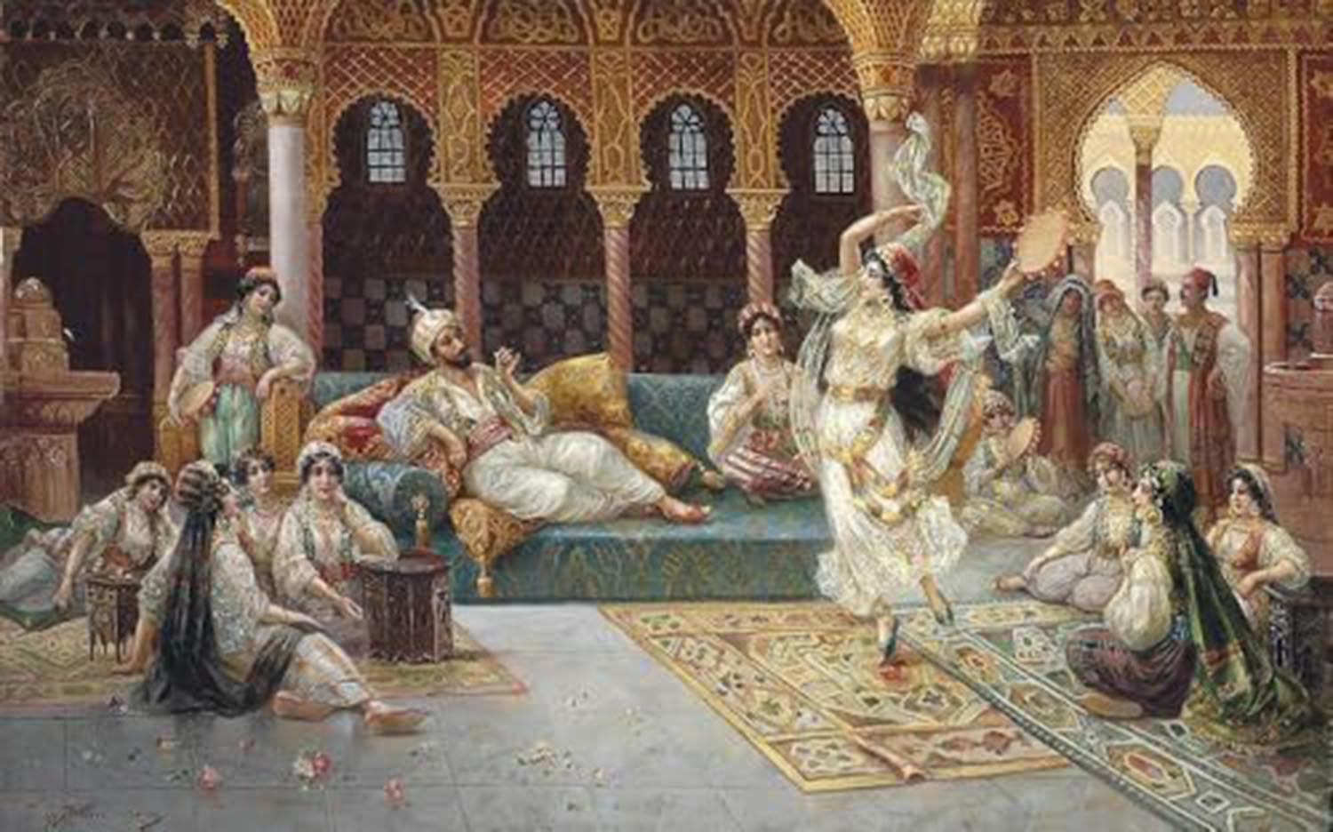 High quality wall art oil painitng handpainted on canvas"A Harem Dance" stunningoilpainting.com