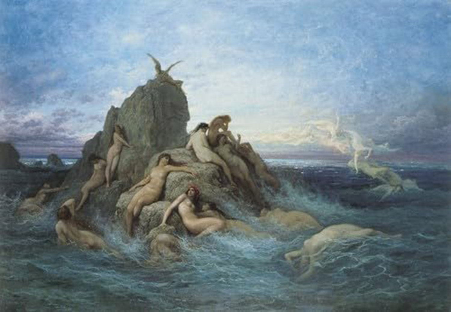 High quality wall art oil painitng handpainted on canvas "" Oceanides"" stunningoilpainting.com