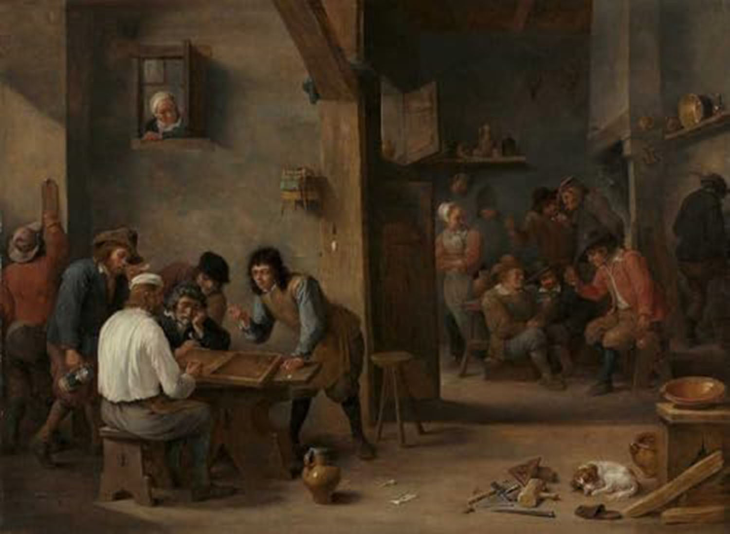 High quality wall art oil painitng handpainted on canvas"Game of Backgammon" stunningoilpainting.com