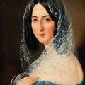 High quality wall art oil painitng handpainted on canvas" Lady with White Lace Veil " stunningoilpainting.com