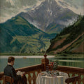 High quality wall art oil painitng handpainted on canvas "alpine scenery at the lake" stunningoilpainting.com