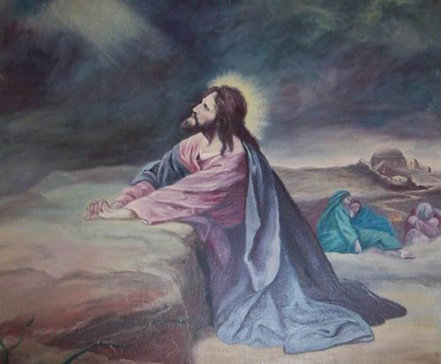 High quality wall art oil painitng handpainted on canvas" Christ praying" stunningoilpainting.com