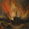 High quality wall art oil painitng handpainted on canvas" Explosion of a locomotive" stunningoilpainting.com