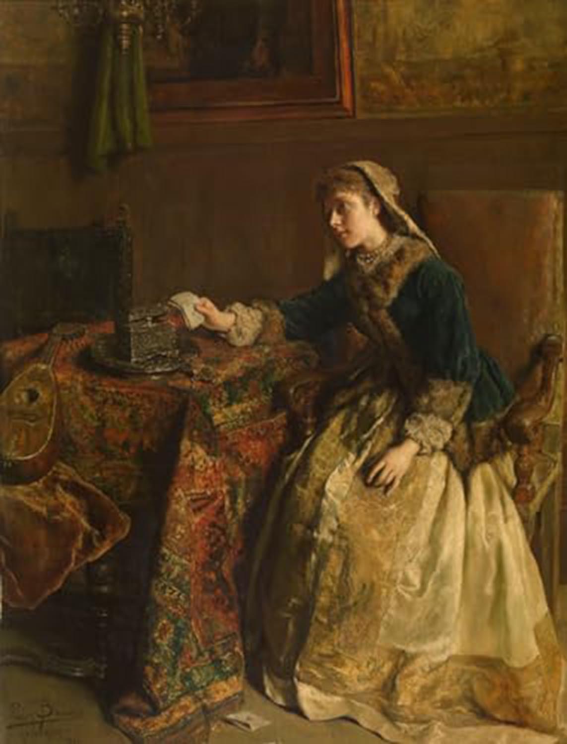 High quality wall art oil painitng handpainted on canvas"Lost in Thought" stunningoilpainting.com