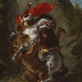High quality wall art oil painitng handpainted on canvas"Arab Horseman Attacked " stunningoilpainting.com
