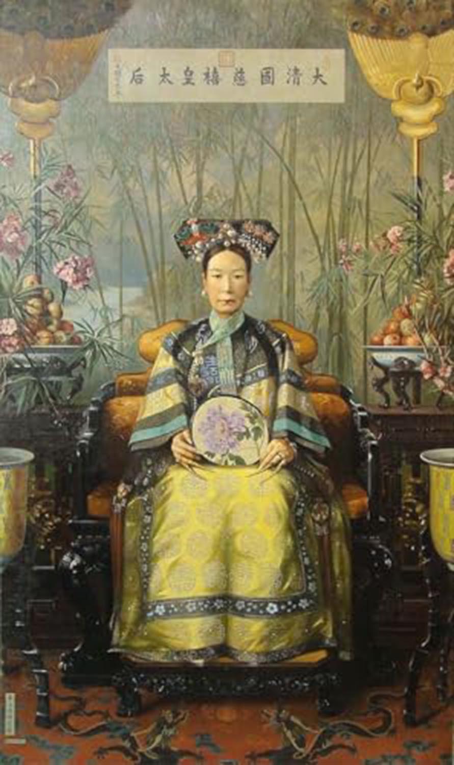 High quality wall art oil painitng handpainted on canvas"the Dowager Empress Cixi" stunningoilpainting.com