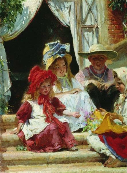 High quality wall art oil painitng handpainted on canvas "Children" stunningoilpainting.com