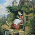 High quality wall art oil painitng handpainted on canvas "a woman in a garden" stunningoilpainting.com