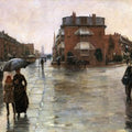High quality wall art oil painitng handpainted on canvas"Rainy Day, Boston " stunningoilpainting.com