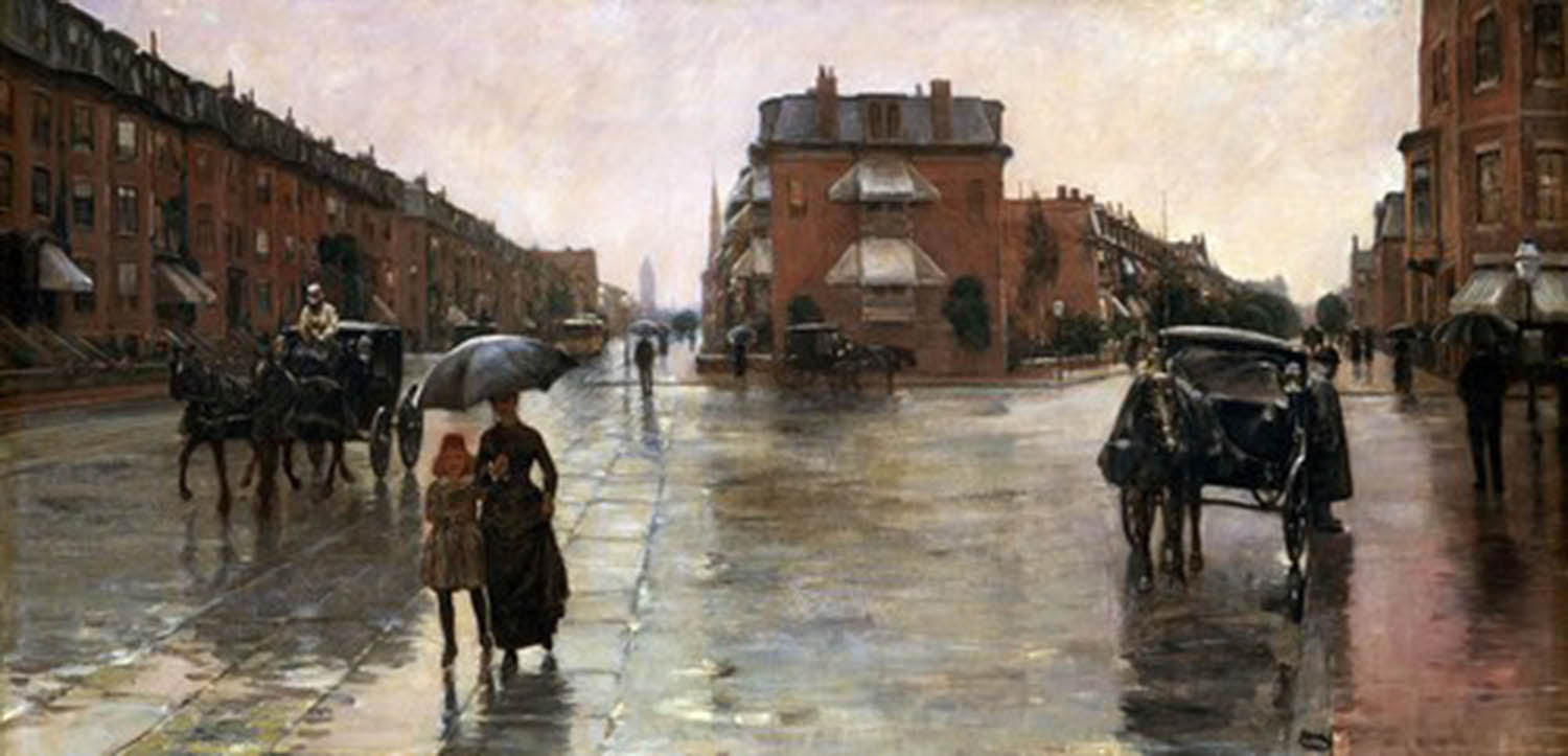 High quality wall art oil painitng handpainted on canvas"Rainy Day, Boston " stunningoilpainting.com