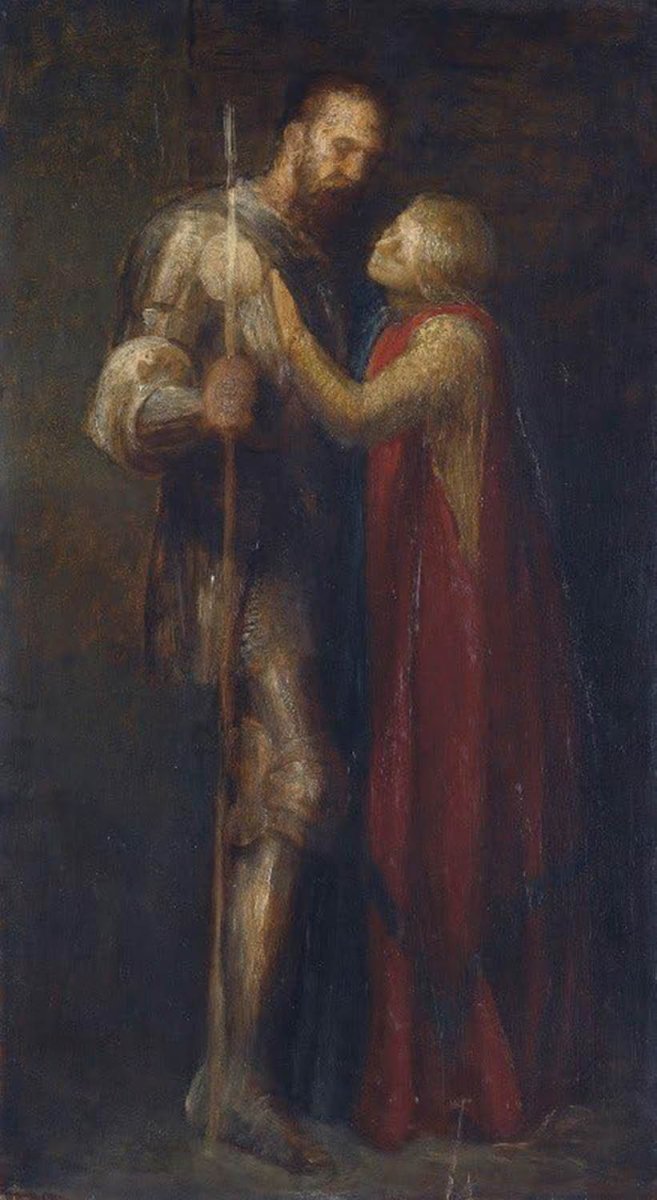 High quality wall art fine art oil painitng handpainted on canvas"Knight And Maiden" stunningoilpainting.com