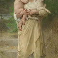 High quality wall art oil painitng handpainted on canvas"A baby and a lamb in the arms of a lady" stunningoilpainting.com
