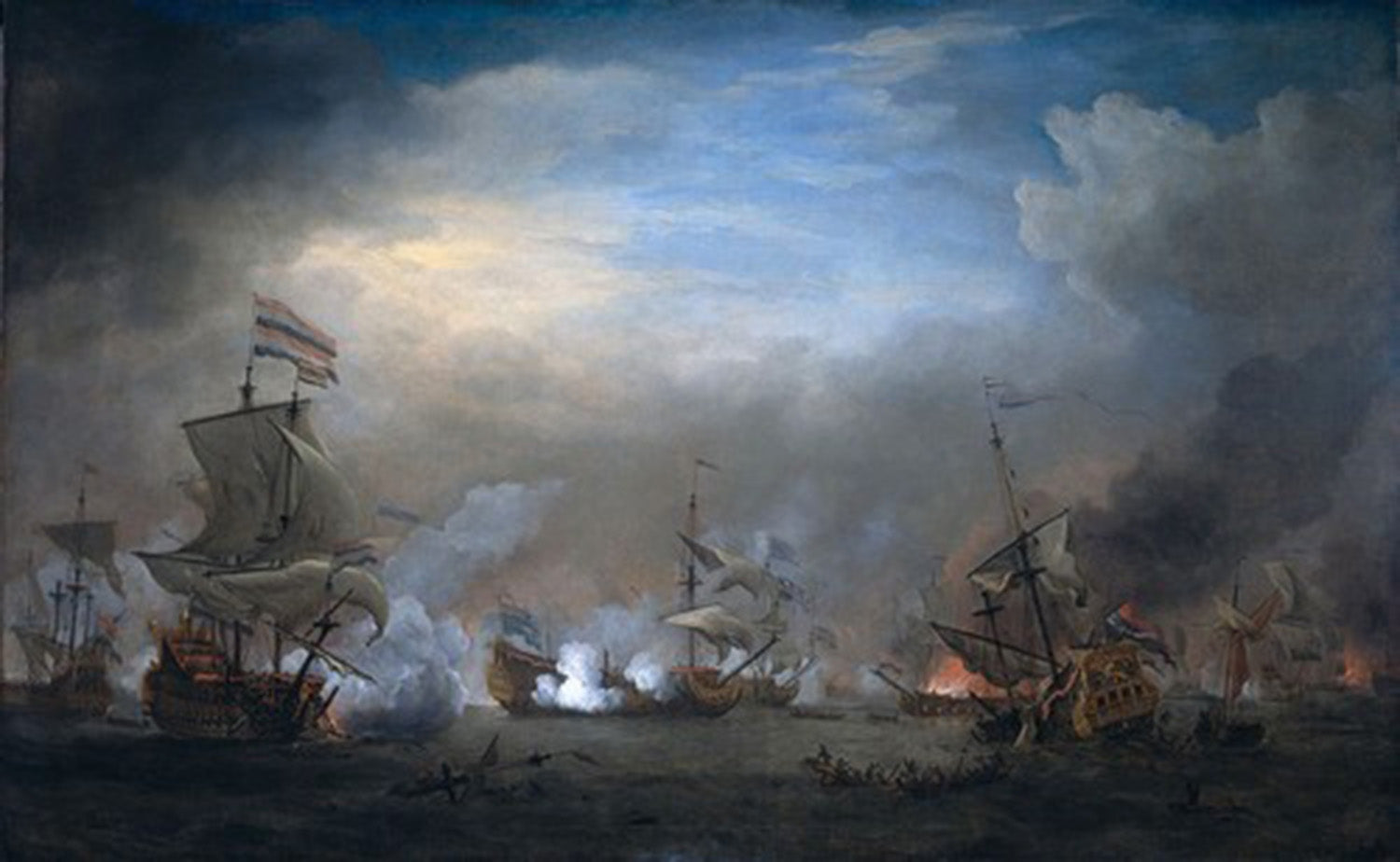 high quality wall art oil painitng handpainted on canvas " Naval battle " stunningoilpainting.com