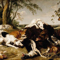 high quality wall art oil painitng handpainted on canvas "Hounds Bringing down a Boar " stunningoilpainting.com