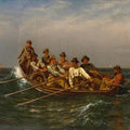 high quality wall art oil painitng handpainted on canvas "men in a boat in the sea" stunningoilpainting.com