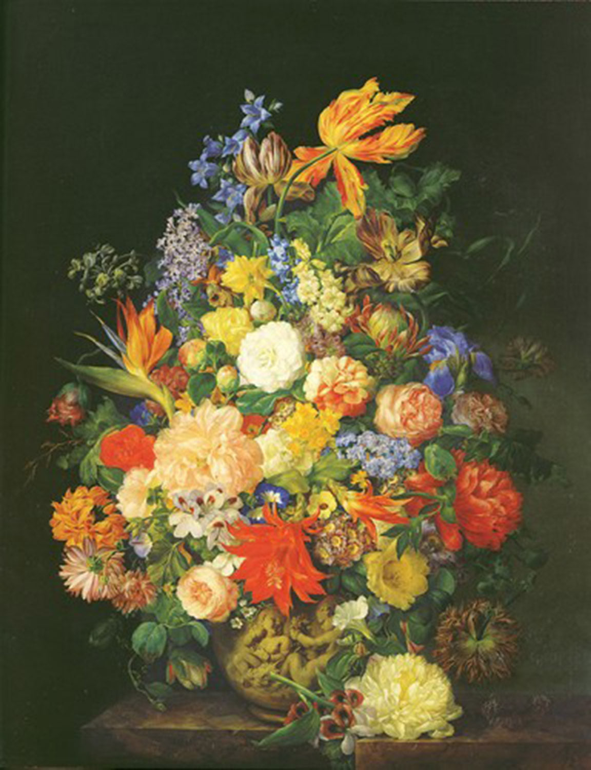 High quality wall art oil painitng handpainted on canvas"a bouquet of flowers in a vase " stunningoilpainting.com