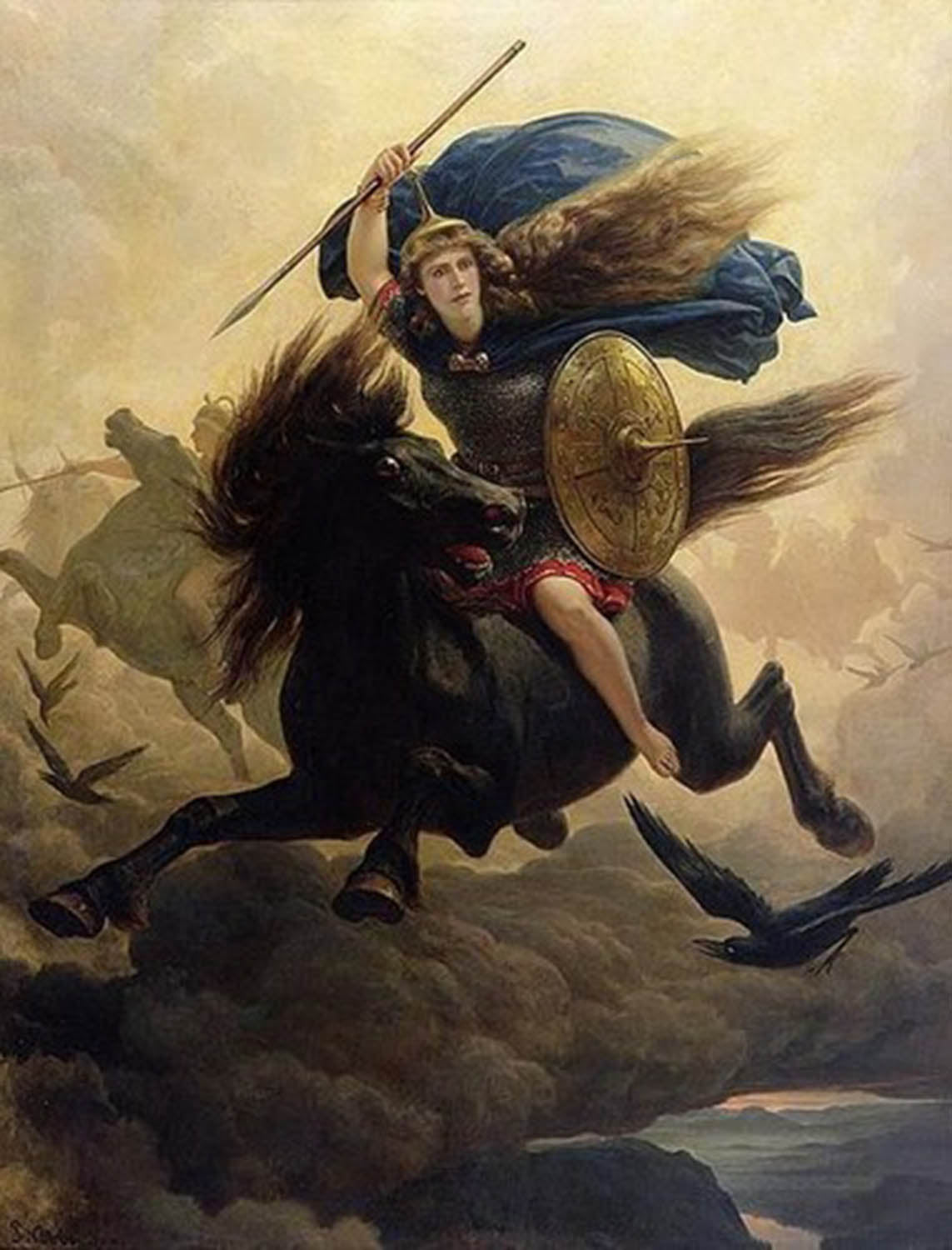 High quality wall art oil painitng handpainted on canvas "Valkyrie" stunningoilpainting.com