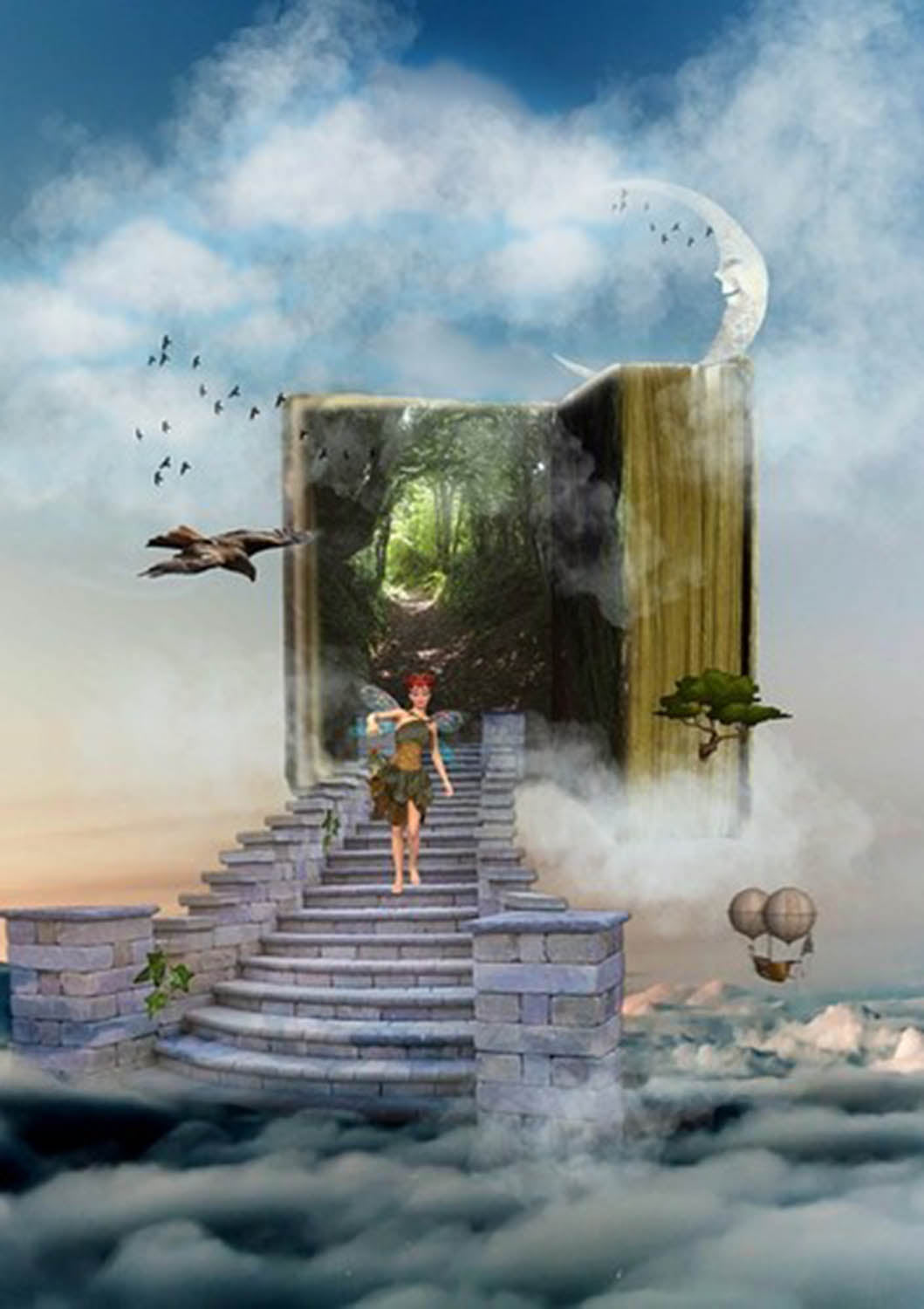 High quality wall art oil painitng handpainted on canvas "Fairy tale world " stunningoilpainting.com