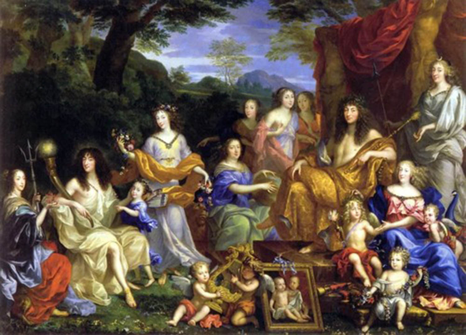 high quality wall art oil painitng handpainted on canvas" louis xiv's mythological family " stunningoilpainting.com