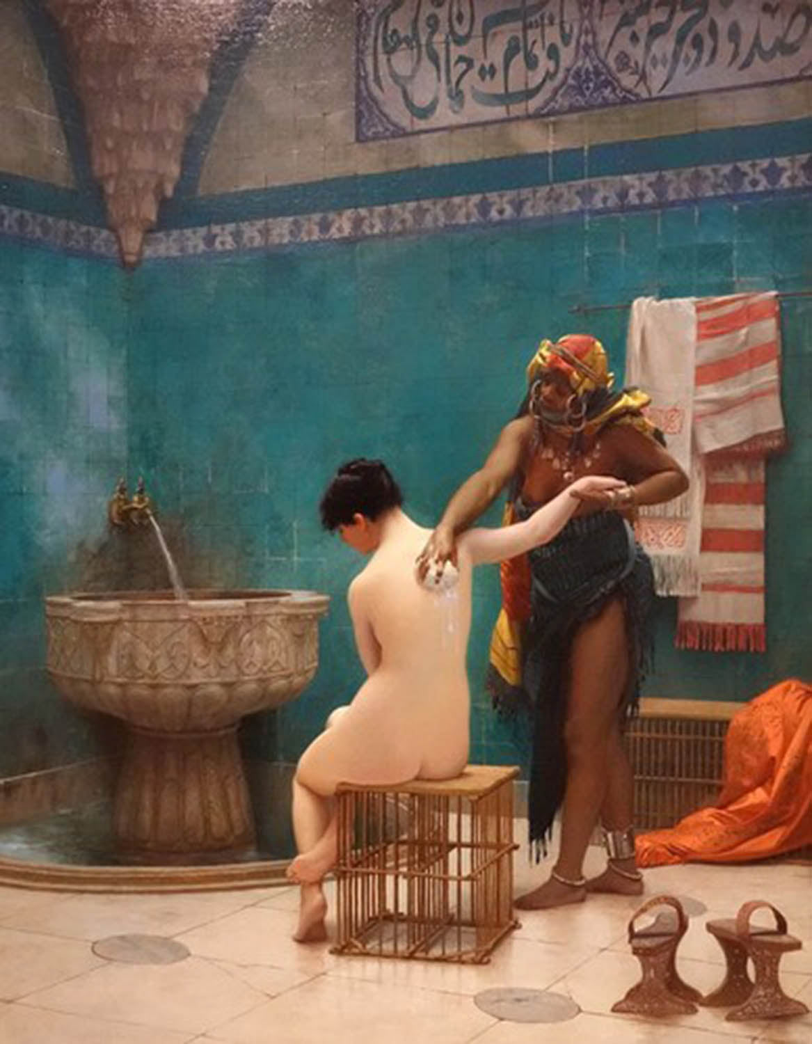 High quality wall art oil painitng handpainted on canvas " bathhouse" stunningoilpainting.com