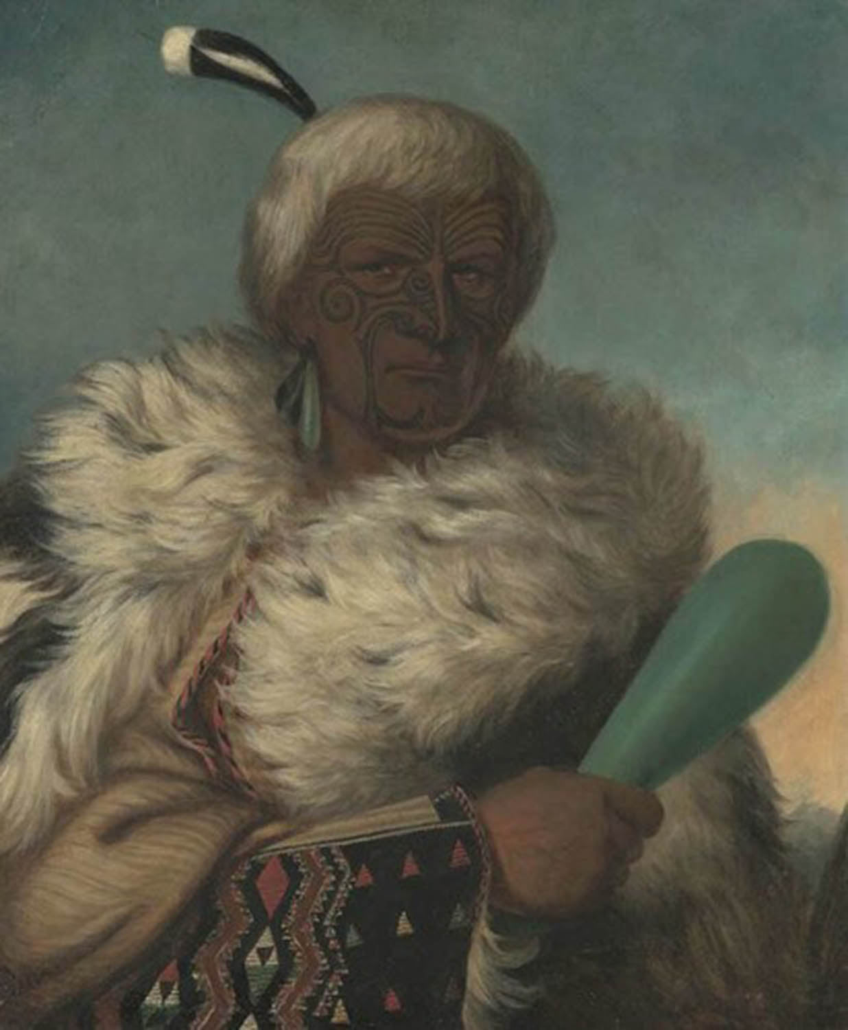 High quality wall art oil painitng handpainted on canvas "Maori chief ” stunningoilpainting.com