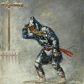 High quality wall art fine art oil painitng handpainted on canvas "Snowshoeing Home in a Blizzard" stunningoilpainting.com