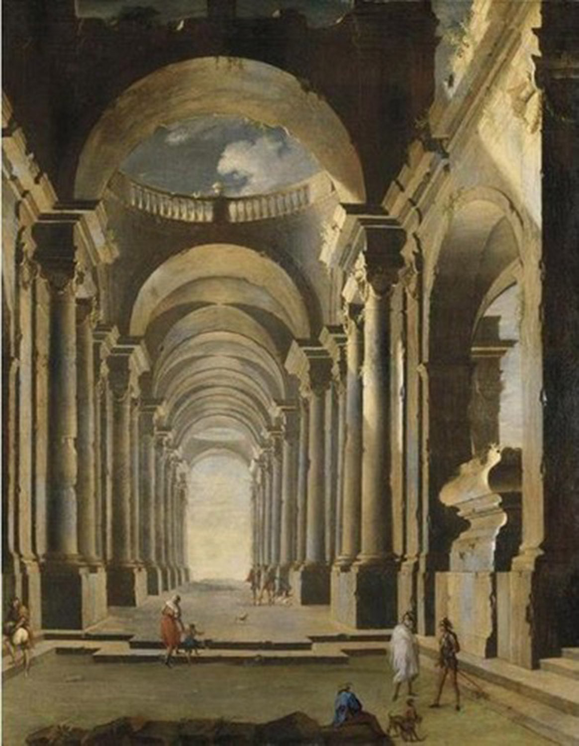 High quality wall art fine art oil painitng handpainted on canvas "Architecture with figures" stunningoilpainting.com