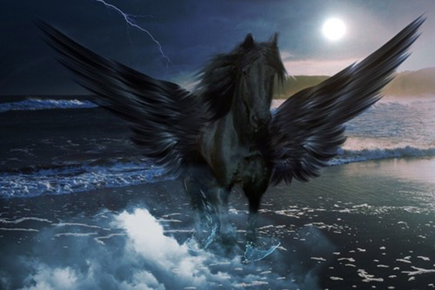 High quality wall art fine art oil painitng handpainted on canvas "a flying horse " stunningoilpainting.com